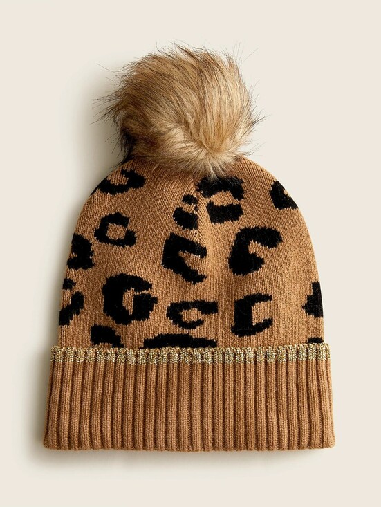 Crewcuts Other - Crewcuts Leopard Pom Beanie In Leopardo Print